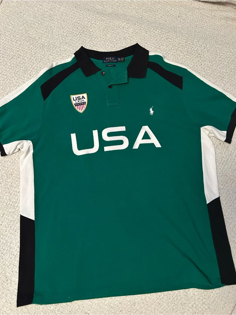 XXL Polo Ralph Lauren Custom Fit Green USA LXVLL Polo Colorblock #3